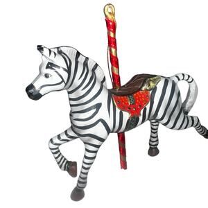 Kurt Adler 1988 Retired Smithsonian CAROUSEL ZEBRA 6"Christmas Tree ORNAMENT
